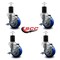 Service Caster 3.5'' Blue Poly Swivel 1-3/4'' Expanding Stem Caster Set with Brake, 4PK SCC-EX20S3514-PPUB-BLUE-TLB-134-4 - alternate 2